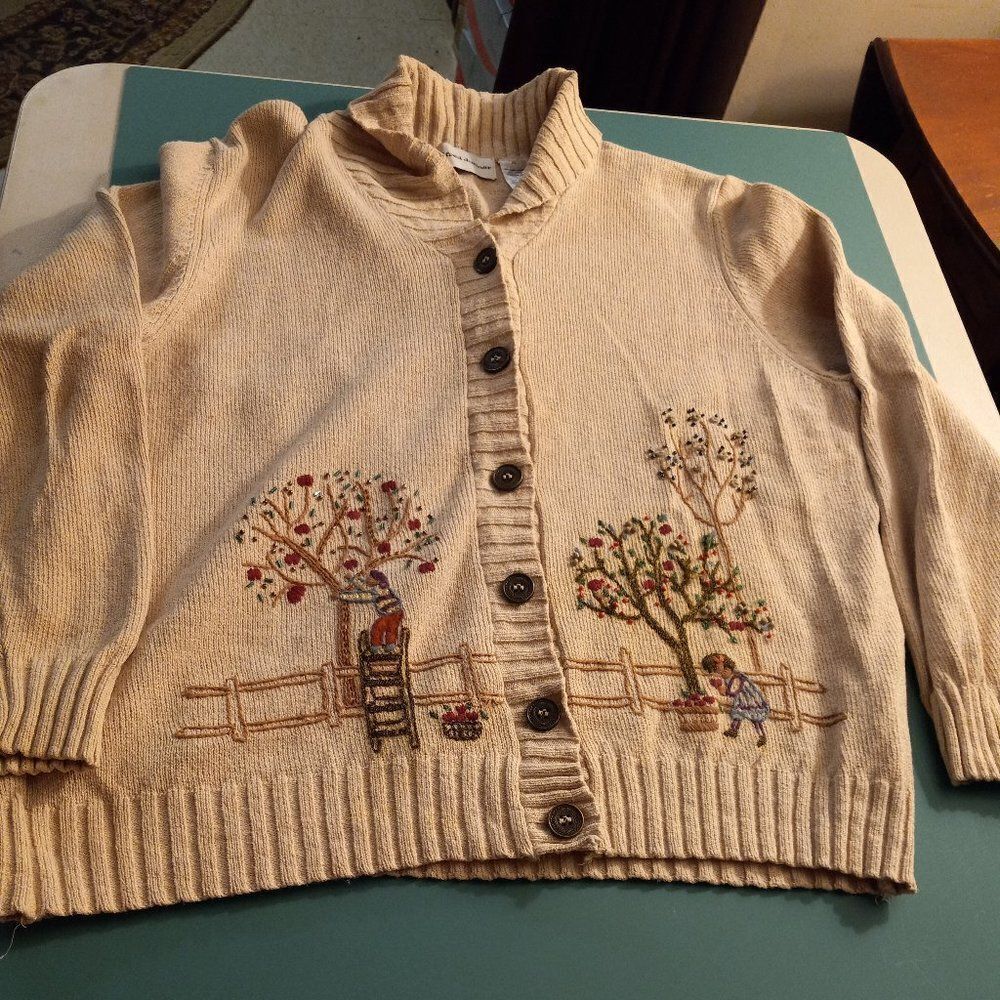 Alfred Dunner Button Down Apple Picking Embroider… - image 1